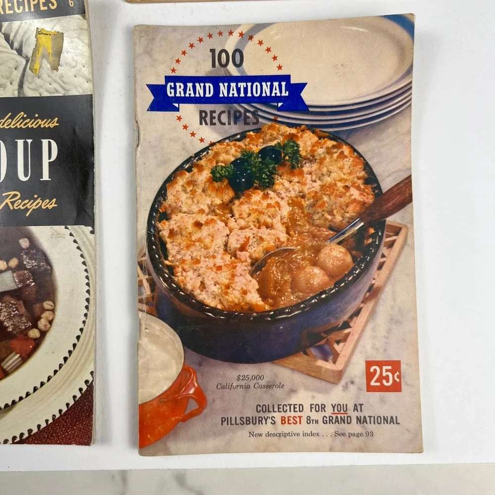 Pillsbury Culinary Arts Vintage Cookbook Lot 4pc Retro 1930s-50s Ephemera